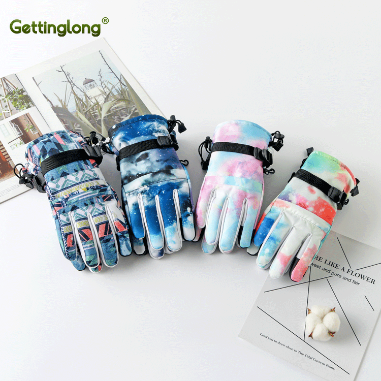 Men's leather ski gloves